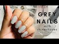 Grey Nails With Rhinestones | Bling Nails | DIY Nails At Home #shorts