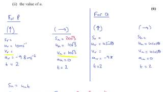 Edexcel A2 Applied Mechanics Paper 2019 q5 - Projectile Motion
