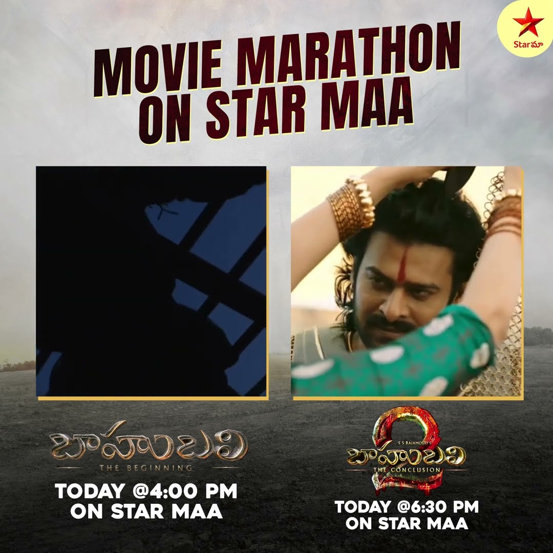 BaahubaliMovieMarathon | 4:00 PM - Baahubali: The Beginning | 6:30 PM- Baahubali: The Conclusion