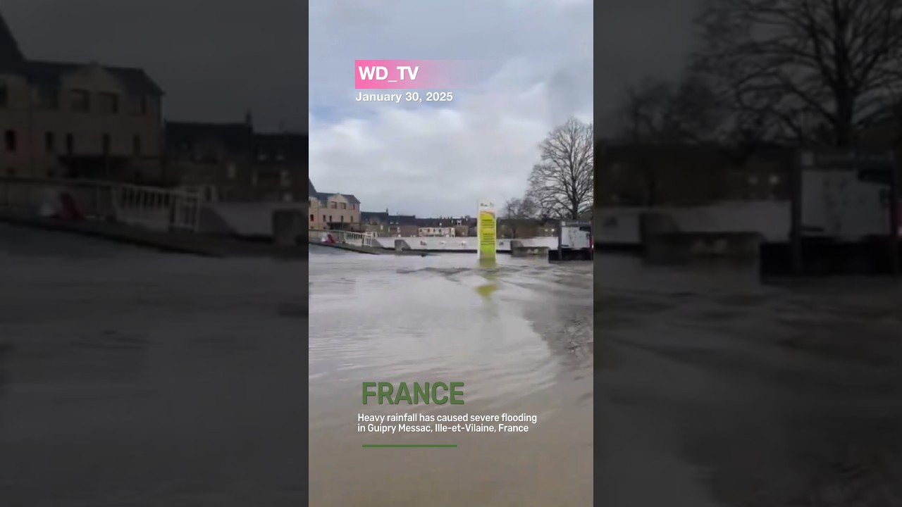 France Floods: Guipry Messac and Redon Affected, Residents Use Make-Shift Bridges