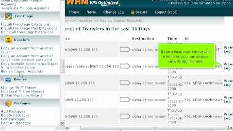 How to view a list of accounts transferred to your server in WHM - WHM Tutorials