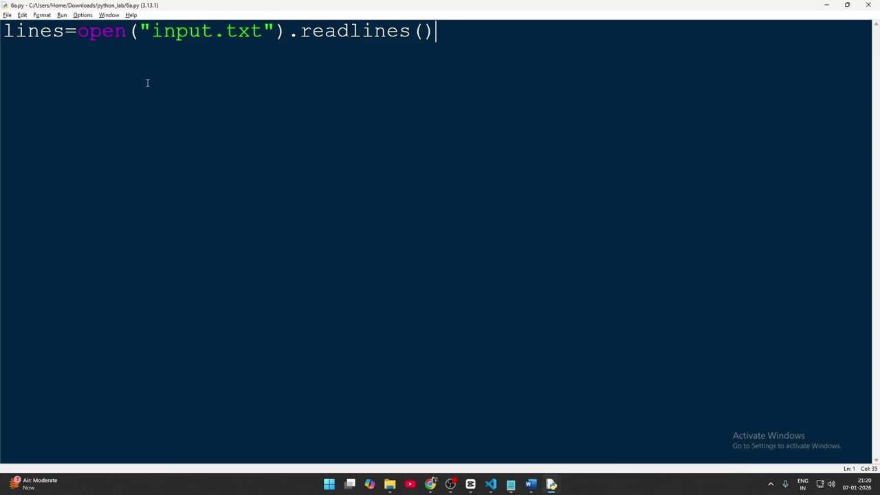 Python Program to Sort File Contents | File Handling | VTU Q6 | 1BPLC105B