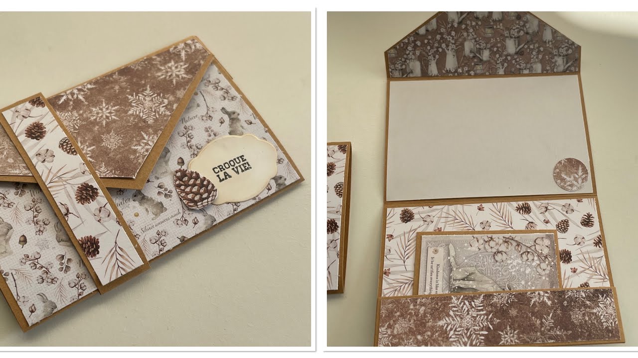 TUTO CARTE "envelloppe" facile / papier brico&scrap