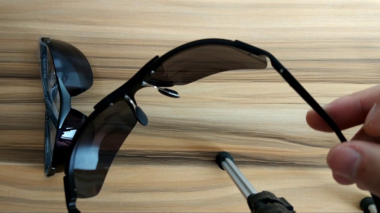 Polarized Sport Sunglasses Rimless Aluminum Black Frame Grey Lens