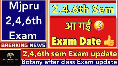 MJPRU EXAM DATE 2025 / BA, BSc, BCom 2nd, 4th, 6th Sem Exam Date
