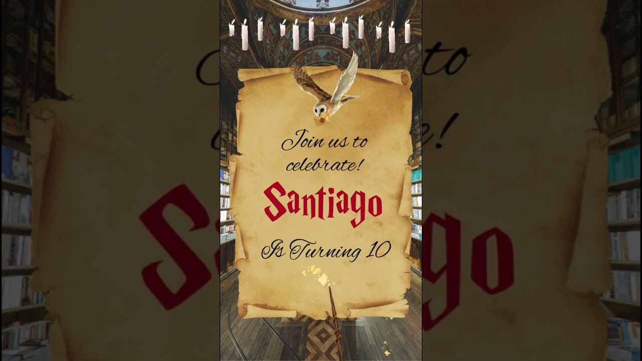 Witches and Wizards Birthday Party Animated Video Invitation 