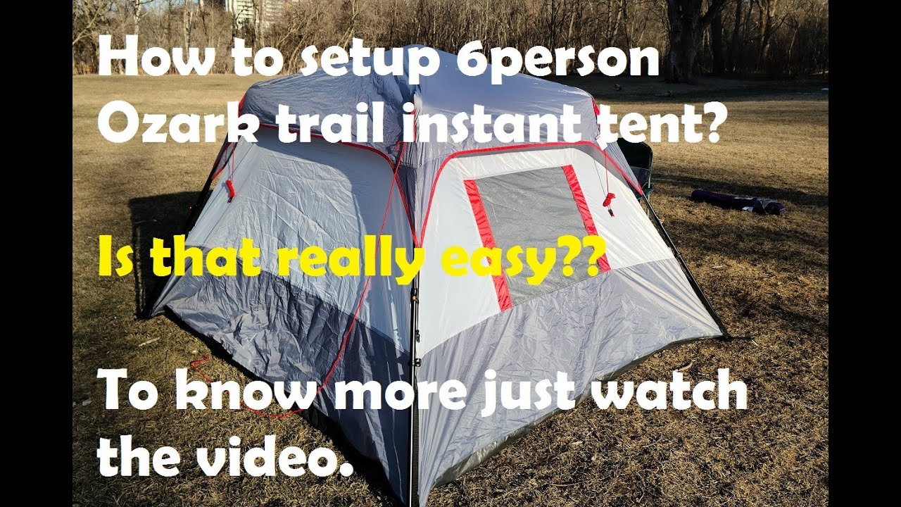 How to setup Ozark trail 6 person instant tent | complete tutorial & unboxing - YouTube