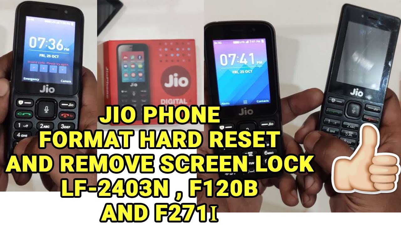 Jio F271i hard reset and remove lock Jio phone LF2403N and F120B