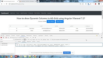 How to show Dynamic Columns in AG-Grid using Angular 9 laravel 7.2?