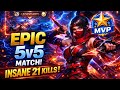 This Hanabi Went CRAZY… 21 Kills MVP in 5v5 😳 | Mobile Legends