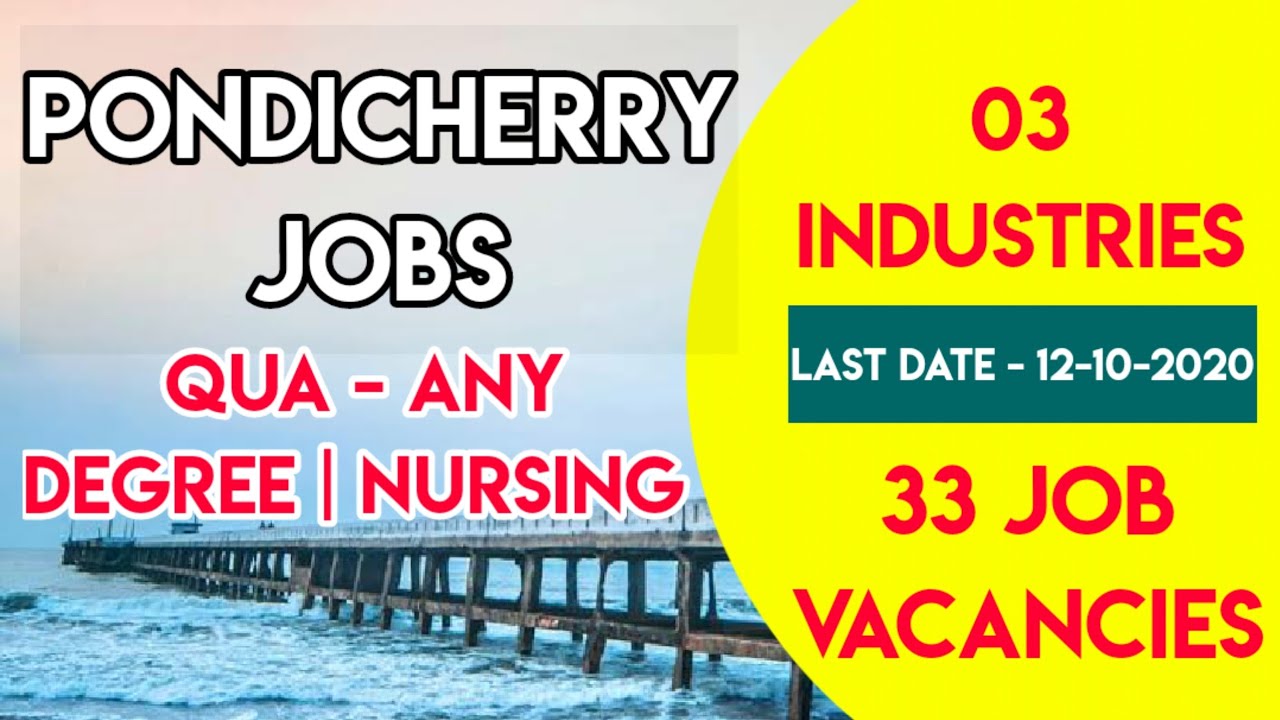PONDICHERRY JOBS TAMILNADU JOBS 2020 LAST DATE 12102020 VVVSI