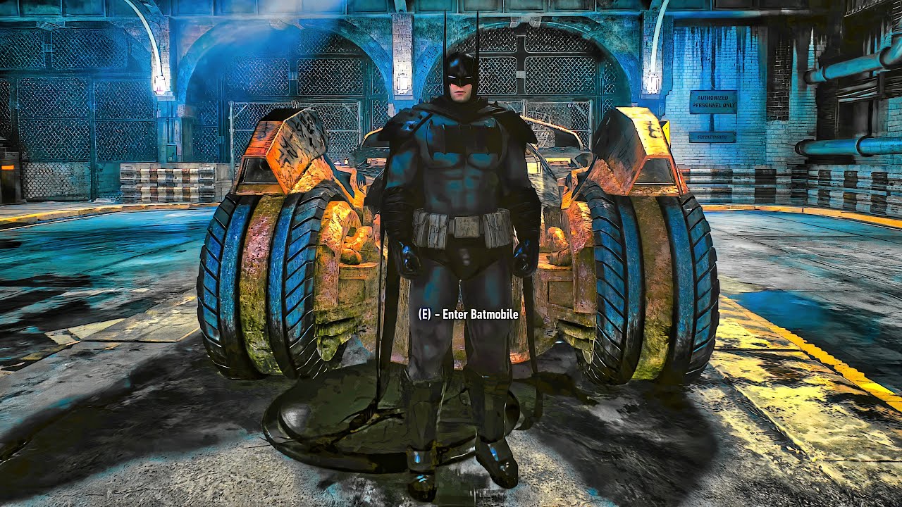 ABSOLUTE BATMAN With ABSOLUTELY OLD RUSTY BATMOBILE - BATMAN Arkham Knight