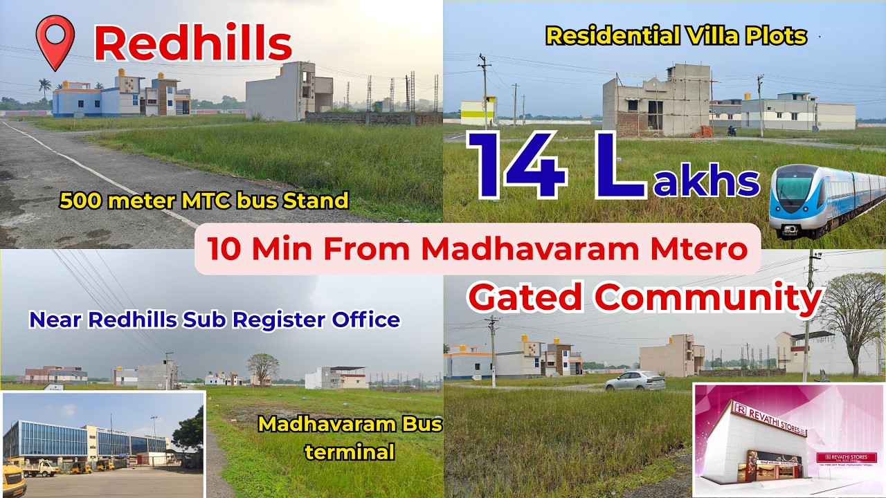 மாதவரம் மெட்ரோ🚆 ல இருந்து 10 Min உங்க Land  | plots in Redhills | plots near Madhavaram | #redhills