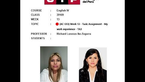 🔴 (AC-S13) Week 13 - Task: Assignment - My work experience - TA3