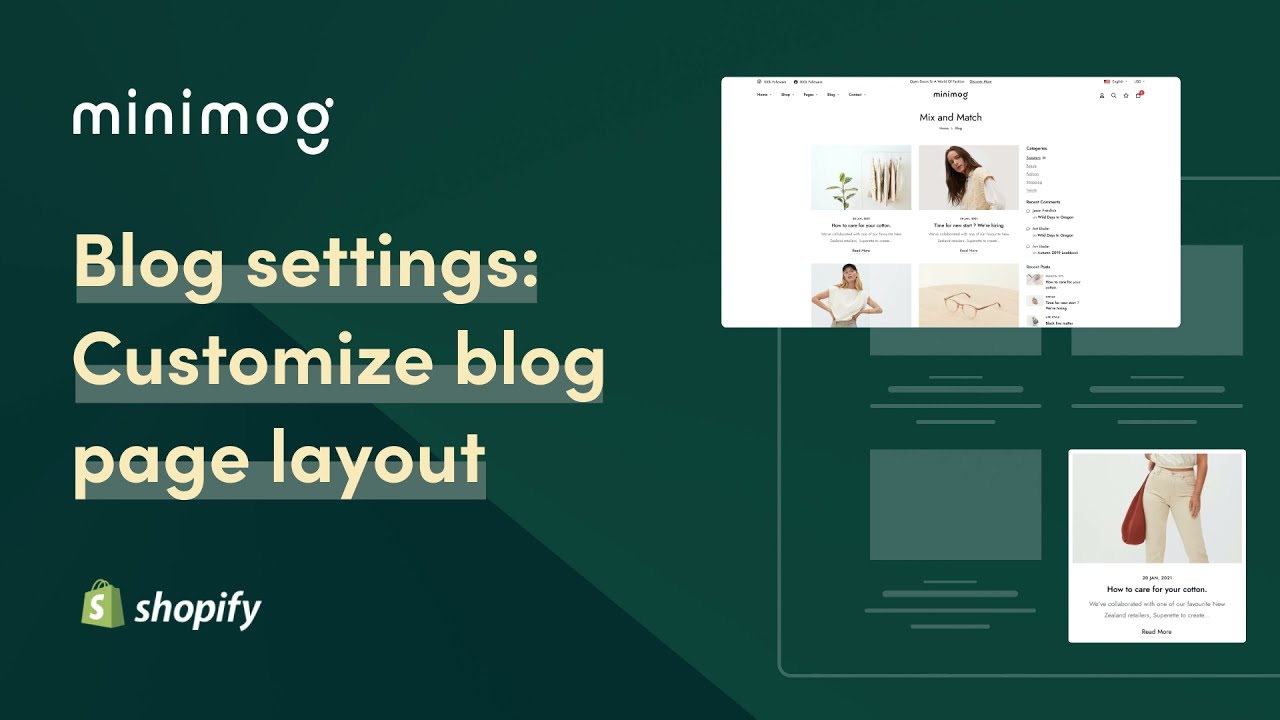 How to Edit the Blog Page layout of your Shopify store | Minimog theme Shopify tutorial