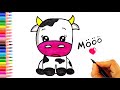 İnek Nasıl Çizilir? - How To Draw a Cow Easy - Çok Kolay İnek Çizimi