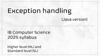 B2.1.3: Exception handling | IB Computer Science (2025 syllabus)