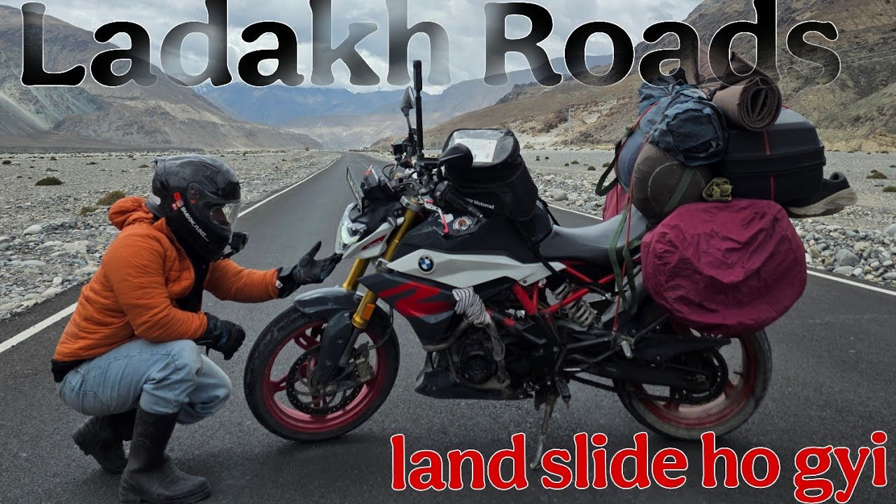 Way to pangong || phir se ho gyi land slide || water crossing in ladakh || lucknow to ladakh 