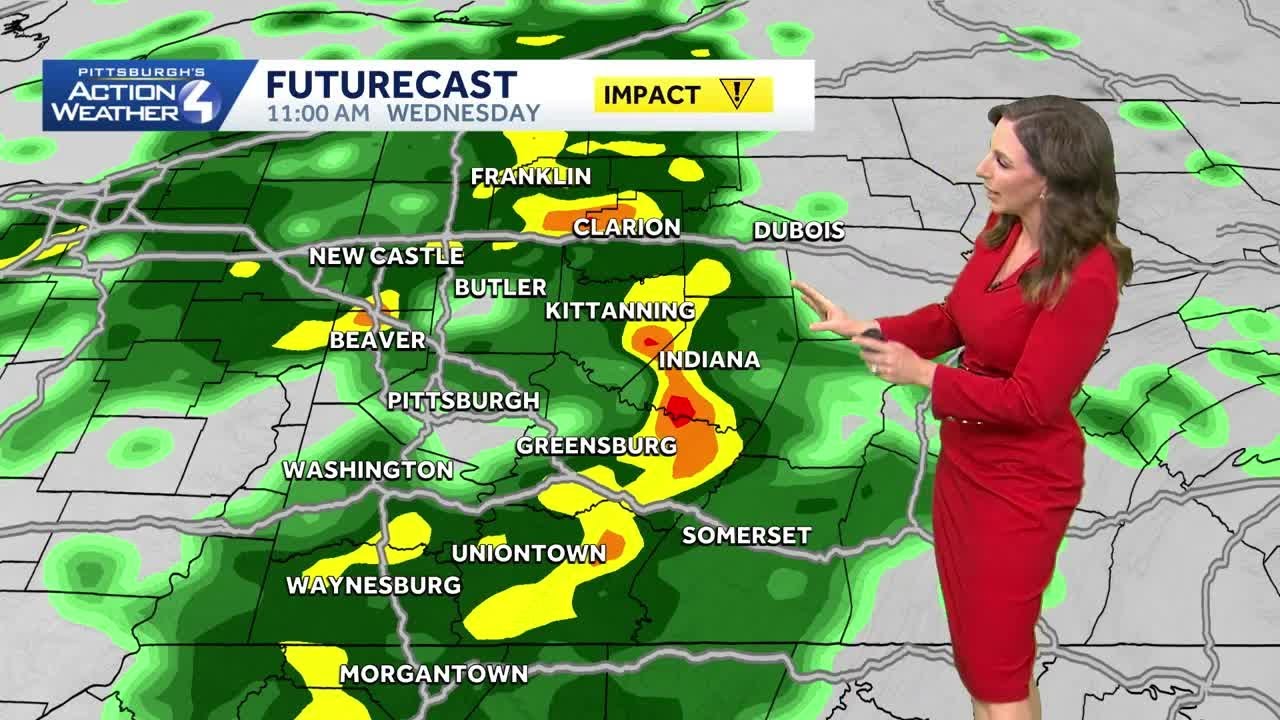 Impact Day: Rain and Storms move into Western PA - YouTube