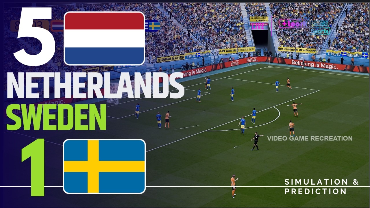 ⚽ Netherlands 5-1 Sweden Highlights | 2026 World Cup Video Game Simulation/Recreation