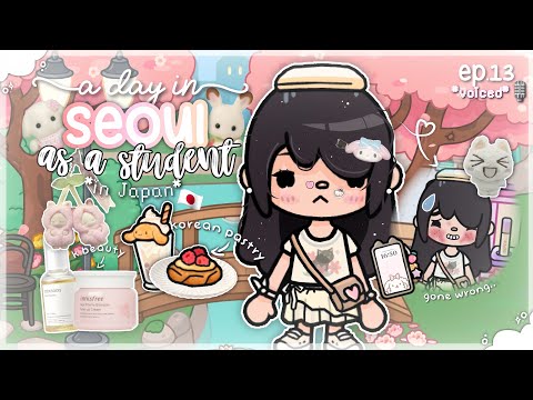 || ۶ৎ🐮 Spending A Day in *SEOUL* As a Student from Japan🌸🗒 // *voiced🎙*// Toca Boca Life Roleplay. ʚ