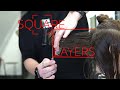 MEDIUM LAYERED HAIRCUT with bangs, how to cut layers for medium length hair - NIKITOCHKIN