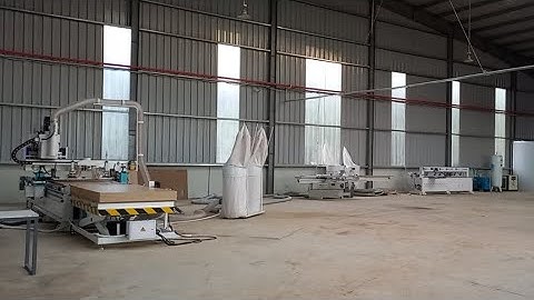 Setup xưởng SX Nội Thất Ván Công Nghiệp hiện đại, máy cnc nesting, khoan laser, dán cạnh Holztek