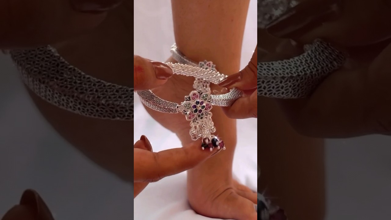 beautiful silver anklet new design 👌💯🥰