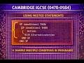 CAMBRIDGE IGCSE (0478/0984) Using nested statements