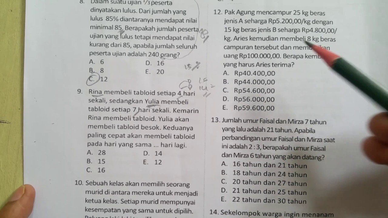 Cara Menjawab Soal Matematika Cerita Tes Kerja Cpns Swasta Tni