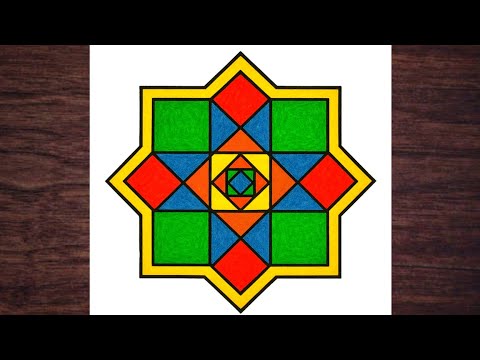 رسم زخارف إسلاميه رسم وحدة زخرفية هندسية خطوة بخطوة للمبتدئين  3