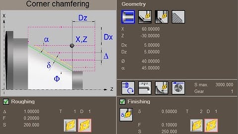 Lathe Conversational Programming - FagorTC CNC 8060/8065/8070 - Corner chamfering cycle