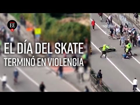 Marcha del Día del Skate en Bogotá terminó en violencia entre los manifestantes y la Polícia