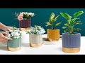 Easy cement pottery making  cement flower vase  cement planter making