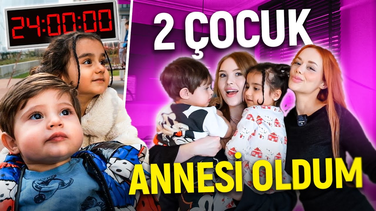 24 SAAT Boyunca 2 ÇOCUK ANNESİ Olmak! ATLAS VE ÖYKÜYE AYNI ANDA BAKTIM. (ÇILDIRDIM!!) 