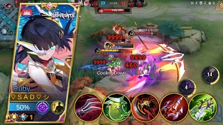 RUBY ASPIRANT SKIN GAMEPLAY -  RUBY BEST BUILD ONE SHOT 2023 - MLBB