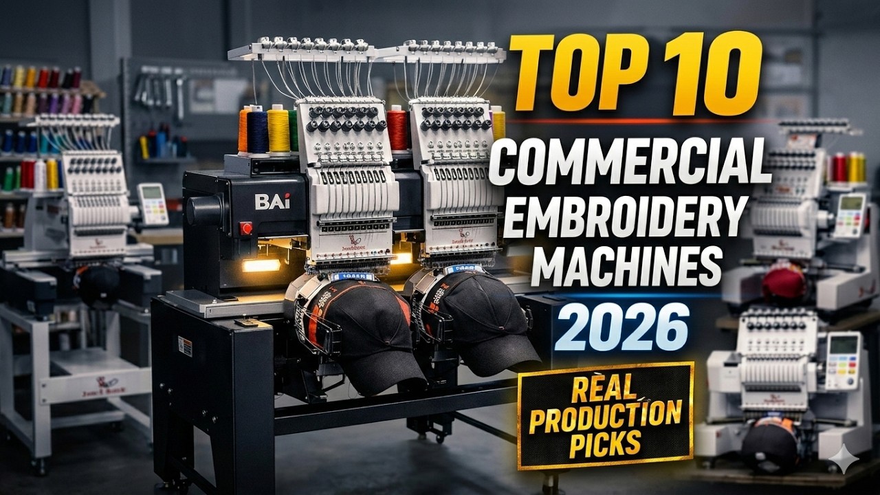Best Commercial Embroidery Machines in 2026 (Top 10 Ranked for Real Production)