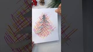 EASY 40 SEC CHRISTMAS CARD #diy #shorts #goviralshorts #christmascrafts #art #youtubeshorts