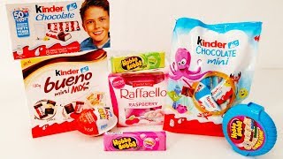 Hubba Bubba,Kinder Joy, Raffaello Raspberry, Kinder Bueno Mini Mix, Kinder Chocolate