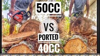 PORTED Poulan WILD THING VS Stock Husky rancher! @husqvarna