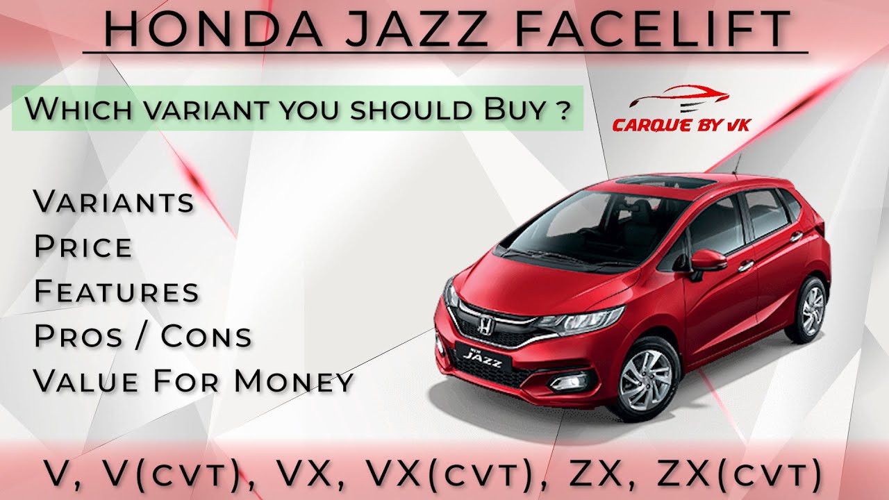 2020 Honda Jazz Facelift  Variants Explained  Pros Cons  Features   Price  VFM