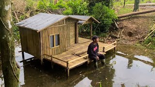 Di Guyur Hujan Deras Saat Membangun Tempat Berlindung Di Hutan Solo Cdaning Bushcraft