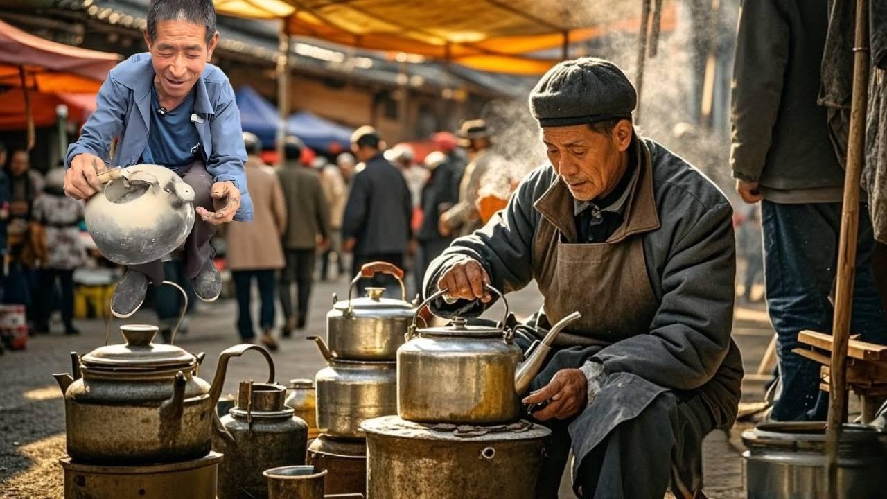 农村手艺人修老式烧水铝壶！20多个村民围观看热闹，这效果真的特别满意！【李哥遇见人间烟火】