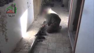 Syria FSA Mercenaries Destroying Syrian Tank With Rocket Launcher In Daraya,Damascus 3213