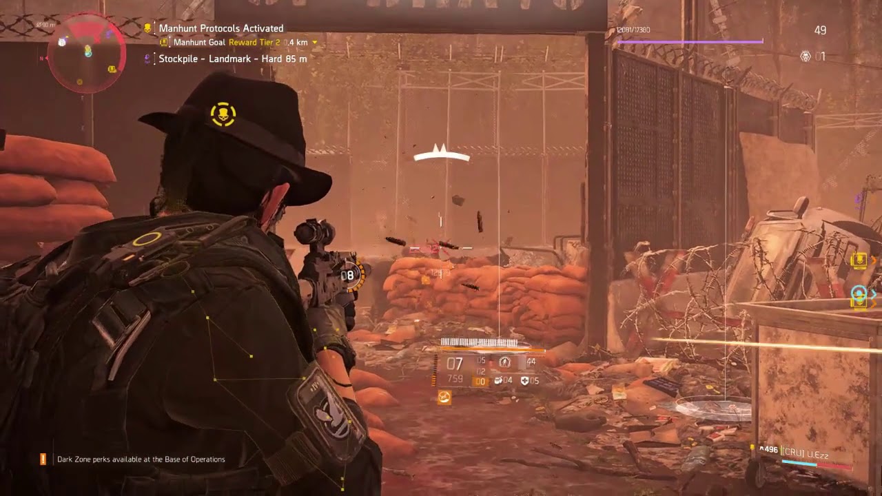 The Division 2 Farmed at a Check piont in normalized