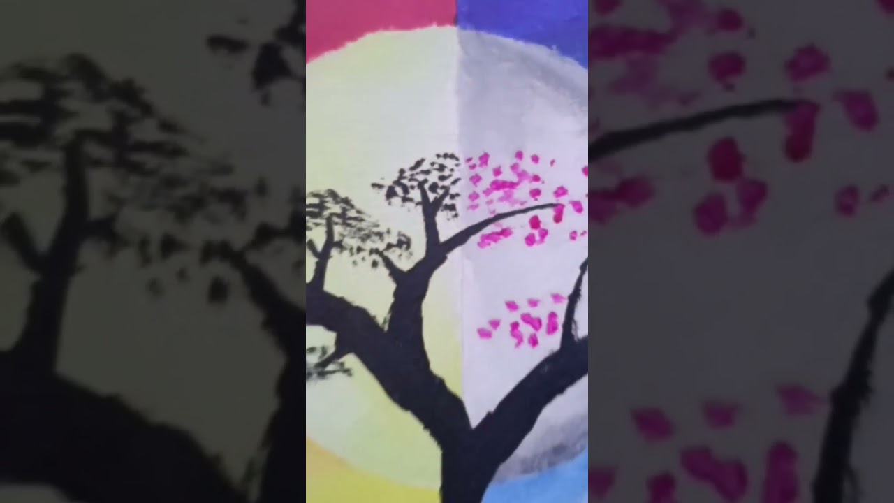 How to Create a Beautiful Day and Night Scenery with Simple Painting | Day and night painting