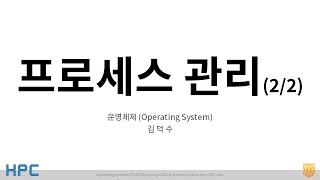 [OS] Lecture 3. Process Management (2/2) / Operating System Lecture