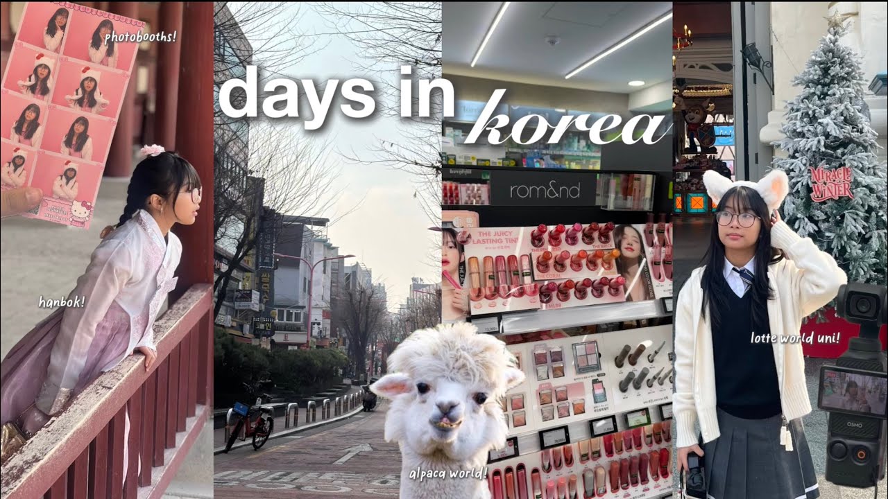 korea vlog: shopping, seoul, cute places, photobooths, lotte world, starfield library, myeongdong