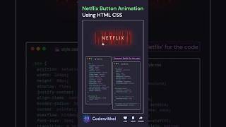 🔴Netflix Button Animation|Pure HTML & CSS Effect ✨#coding#shorts#viral#animation#netflix#css#html#ai
