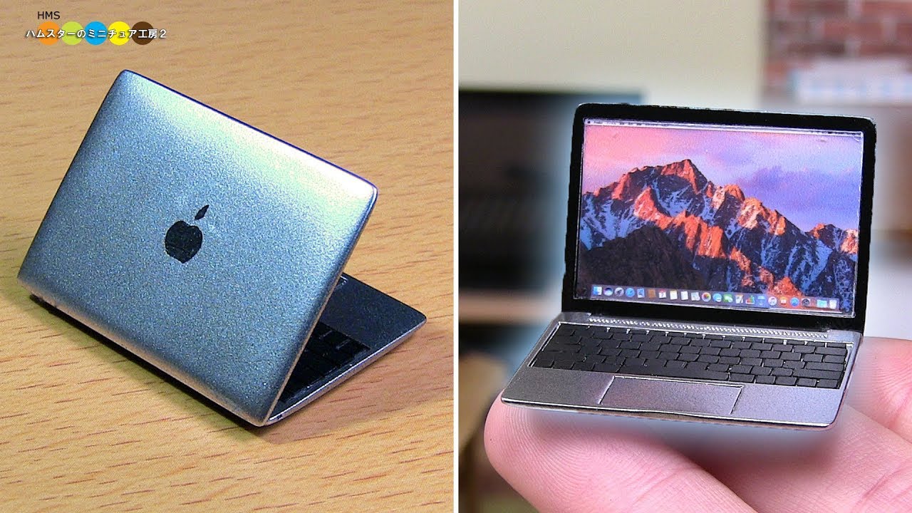 Diy Macbook Style Miniature Laptop 手作りマックブック風ミニチュアノート型パソコン Youtube